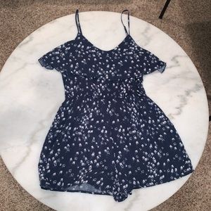 Navy Blue Spaghetti Strap Romper